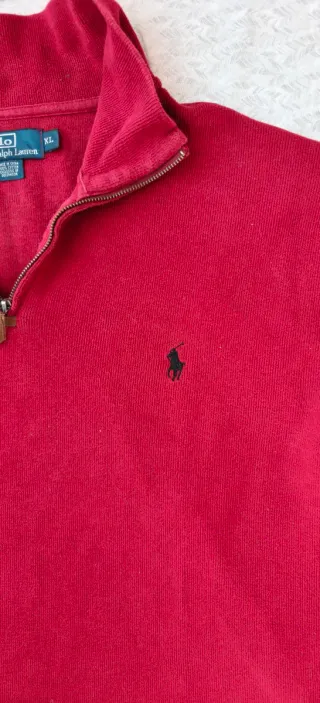 Maglione Polo Ralph Lauren 1/4 Zip XL Rosso