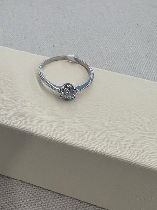 Anillo Oro Blanco 18k Diamante Laboratorio