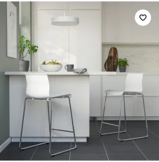 2 Taburetes Altos Blancos con Cojín Ballena