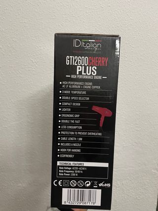 Secador de pelo IDItalian GTI2600 Cherry Plus
