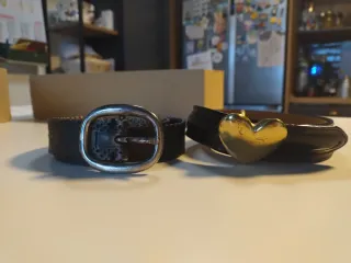 Cintura donna con fibbia a cuore dorata