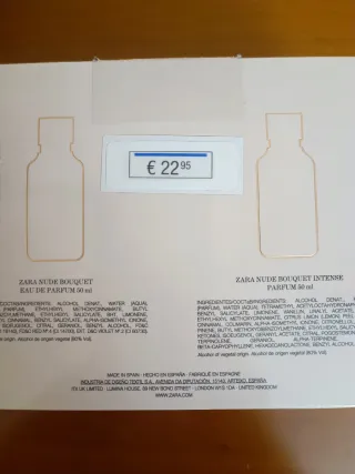 Perfume " NUDE BOUQUET+ INTENSE " 2× 50 ML. ZARA.