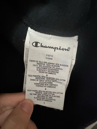 Sudadera Champion pelito gris y negro