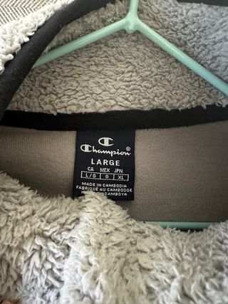 Sudadera Champion pelito gris y negro