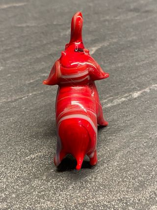 Elefante in vetro di Murano rosso