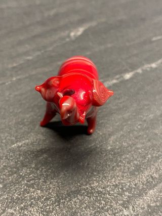 Elefante in vetro di Murano rosso