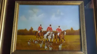 Dipinto Macchiaioli La Caccia Olio su Base Rigida