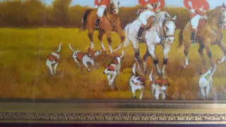 Dipinto Macchiaioli La Caccia Olio su Base Rigida