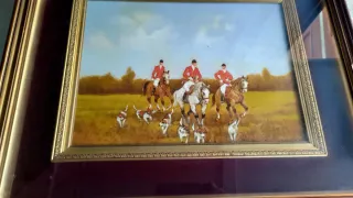 Dipinto Macchiaioli La Caccia Olio su Base Rigida