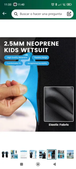 Neopreno infantil manga corta Gogokids talla L