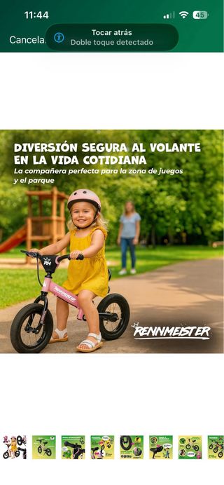 Bicicleta sin pedales rosa