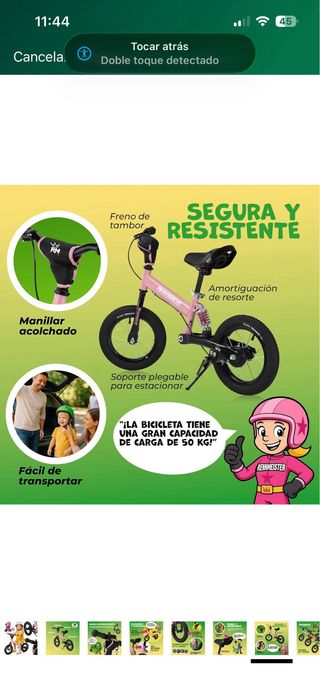 Bicicleta sin pedales rosa