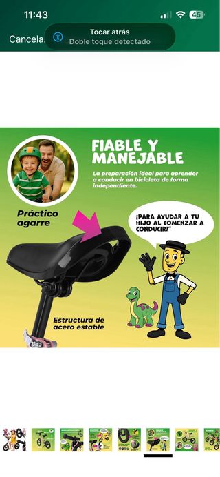 Bicicleta sin pedales rosa