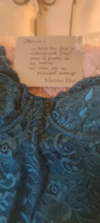 Body encaje Christian Dior verde azulado