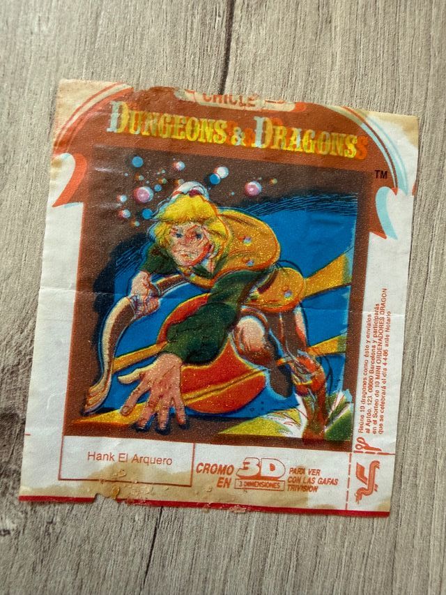 Cromo Hank el Arquero chicle Dragones y Mazmorras