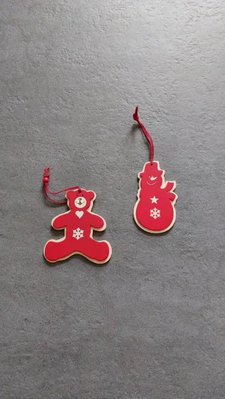 Addobbi Natalizi Orsetto e Pupazzo Neve Rossi