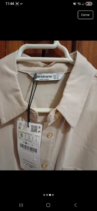 Vestido camisa beige