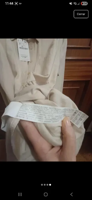 Vestido camisa beige