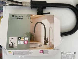 Grifo de Cocina Delinia Negro Flexible