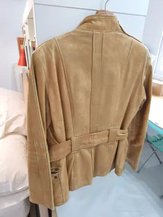 Chaqueta Zara Basic Cuero Mujer Beige