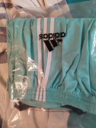 Conjunto Deportivo Adidas Negro y Turquesa