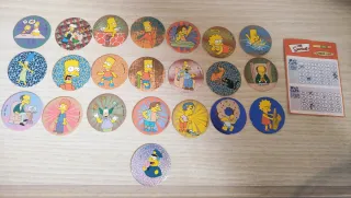 Lote 22 Tazos y 50 Cromos Los Simpsons