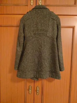 Abrigo tweed gris y negro
