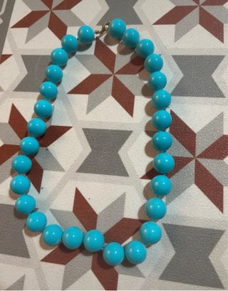 Collana perle vetro azzurre