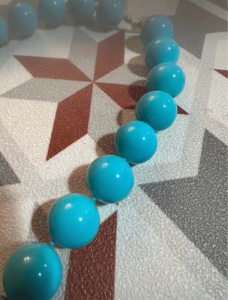 Collana perle vetro azzurre
