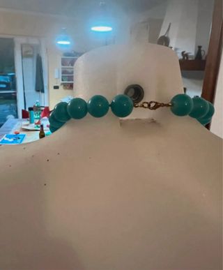 Collana perle vetro azzurre