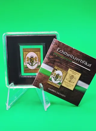 Moneta d'oro 24k Wappen Sachsen