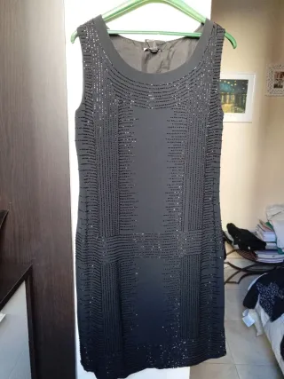 Vestido Mango fiesta lentejuelas negro