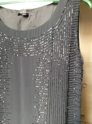 Vestido Mango fiesta lentejuelas negro