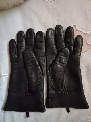 Guantes de Piel Mujer Negros talle 8