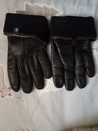 Guantes de Piel Mujer Negros talle 8