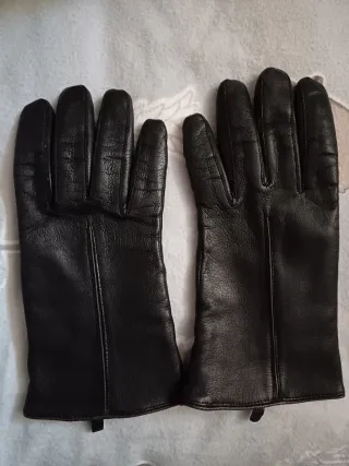 Guantes de Piel Mujer Negros talle 8
