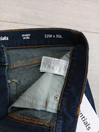 Pantalón Vaquero Elástico de Ajuste Recto 32W 30L