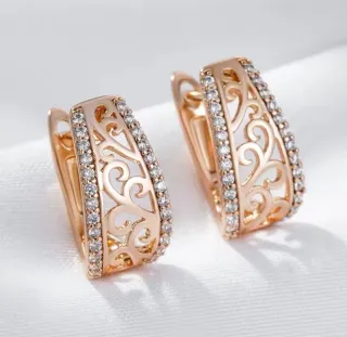 Pendientes oro rosa 585