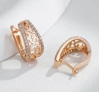 Pendientes oro rosa 585