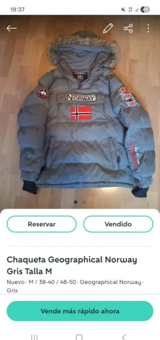 Chaqueta Geographical Norway Gris Talla M