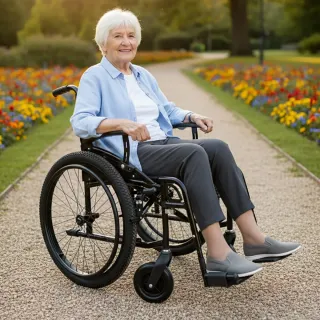 Sedia a rotelle leggera fuoristrada pieghevole