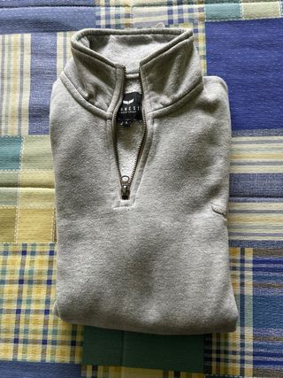 Sudadera Green Coast media cremallera gris S