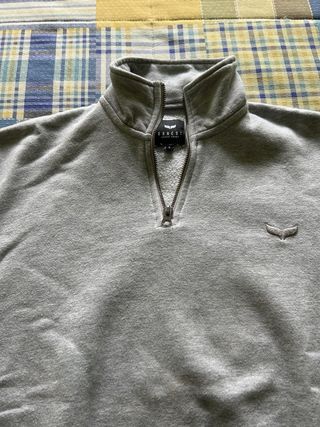 Sudadera Green Coast media cremallera gris S