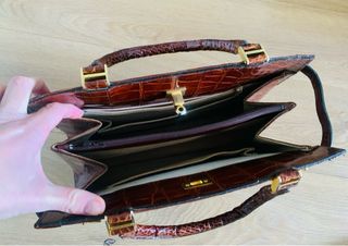 Bolso Piel Cocodrilo Vintage ECI con candadito