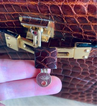 Bolso Piel Cocodrilo Vintage ECI con candadito