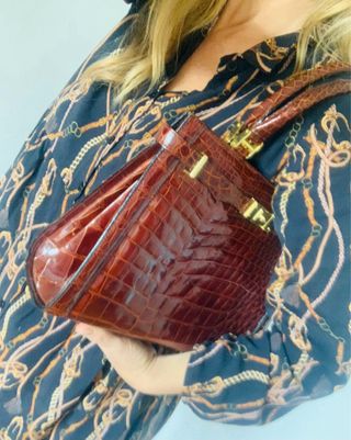 Bolso Piel Cocodrilo Vintage ECI con candadito