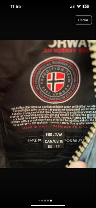 Geographical Norway Chaquetón Negro Multicolor