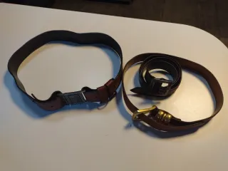 Cintura donna pelle marrone con fibbia oro