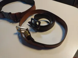 Cintura donna pelle marrone con fibbia oro