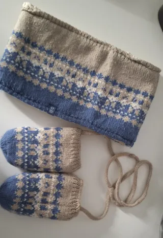 Conjunto cuello y guantes niño